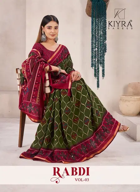 Rabdi Vol 3 By Kiyra P V Black Chanderi Ladies Saree Wholesale Market In Surat